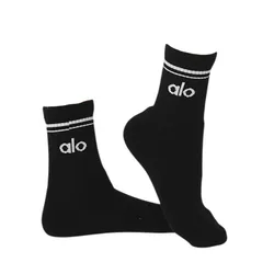 Tất Alo Yoga Unisex Unisex Half-Crew Throwback Sock Black Màu Đen Freesize