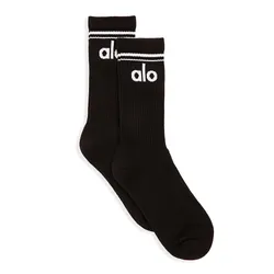 Tất Alo Yoga Unisex Unisex Half-Crew Throwback Sock Black Màu Đen Freesize