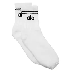 Tất Unisex Alo Yoga Half-Crew Throwback Sock White Màu Trắng Freesize