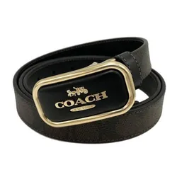 Thắt Lưng Nữ Coach Signature Morgan 25mm Belt Canvas Gold/ Brown Black CX052 Màu Đen Nâu