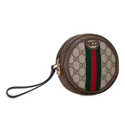 Túi Cầm Tay Gucci GG Supreme Ophidia Round Clutch Bag Màu Nâu