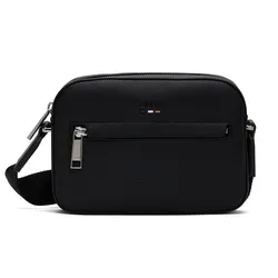 Túi Đeo Chéo Hugo Boss Black Pebble-Grained Faux-Leather Messenger Bag Màu Đen