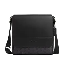 Túi Đeo Chéo Nam Coach Houston Map Bag In Signature Canvas CZ399 Màu Đen