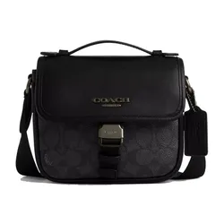 Túi Đeo Chéo Nam Coach Racer Crossbody Bag In Signature Canvas CBG13 Gunmetal/ Charcoal/ Black Màu Đen Xám