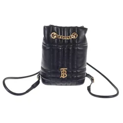 Túi Đeo Chéo Nữ Burberry Bally Ring Laula 5 Backpack Quilting Gold String Black Mini Màu Đen