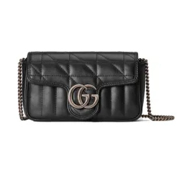Túi Đeo Chéo Nữ Gucci GG Marmont Super Mini Bag Black 476433-DTD5N-1000 Màu Đen