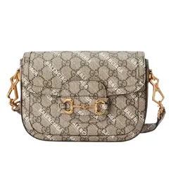 Túi Đeo Chéo Nữ Gucci x Balenciaga The Hacker Project Mini Horsebit 1955 658574-ULZAG-9759 Màu Xám
