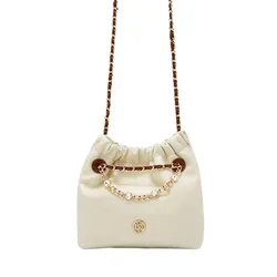 Túi Đeo Chéo Nữ Lyn Fontia Ime Mini Crossody Bag Ivory LL25CBF964 Màu Trắng Nâu