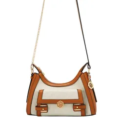 Túi Đeo Chéo Nữ Lyn Giselle Canvas Shoulder Bag Light Beige LL25FBM638 Màu Nâu/Be