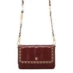 Túi Đeo Chéo Nữ Lyn Mika Infinite Mini Crossbody Bag Dark Red LL25FBM032 Màu Đỏ Nâu