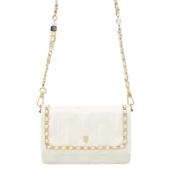 Túi Đeo Chéo Nữ Lyn Mika Infinite Mini Crossbody Bag Ivory LL25FBM032 Màu Trắng