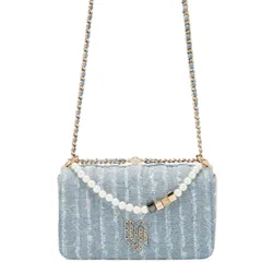 Túi Đeo Chéo Nữ Lyn Mika Moon Infinite Crossbody Bag Blue Variation 2 LL25FBM030 Màu Xanh Nhạt