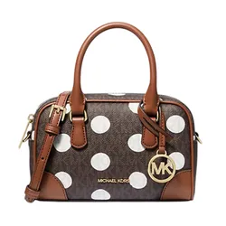 Túi Đeo Chéo Nữ Michael Kors MK Thompson Extra-Small Polka Dot Signature Logo Satchel 35S5G7OC0N Màu Nâu/Trắng