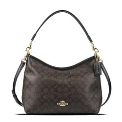 Túi Đeo Vai Nữ Coach Laurel Shoulder Bag In Signature Canvas CV975 Màu Nâu Đậm