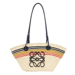 Túi Đeo Vai Nữ Loewe Paula's Ibiza Anagram Small Basket Bag Màu Be