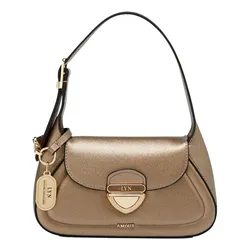 Túi Đeo Vai Nữ Lyn Lena Mini Shoulder Bag Gold Variation 2 LL25CBF103 Màu Nâu