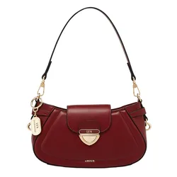 Túi Đeo Vai Nữ Lyn Lena S Shoulder Bag Dark Red LL25CBF104 Màu Đỏ