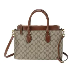 Túi Tote Nữ Gucci Supreme Zip Tote Màu Nâu Be