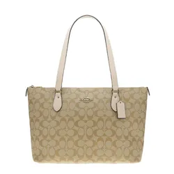 Túi Tote Nữ Coach Gallery Tote Bag In Signature Canvas CS187 Gold/Light Khaki Chalk Màu Khaki