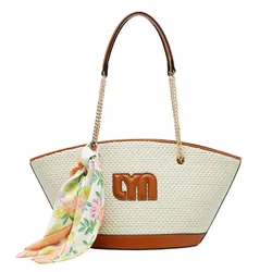 Túi Tote Nữ Lyn Rene M Tote Bag Tan LL25CBF269 Màu Nâu Trắng