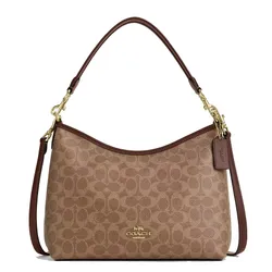 Túi Xách Nữ Coach Laurel Shoulder Bag In Signature Canvas CV975 Im/Tan/Brown Màu Nâu Be