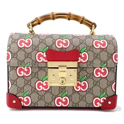 Túi Xách Nữ Gucci GG Supreme Apple Small Padlock Bamboo GUC1358861 Handle Bag Phối Màu