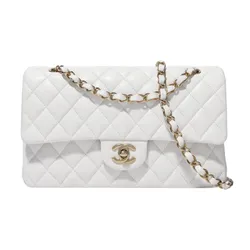 Túi Xách Tay Nữ Chanel Medium Classic Handbag Grained Calfskin A01112-Y33352-10601 Màu Trắng