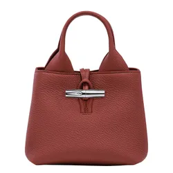 Túi Xách Tay Nữ Longchamp Le Roseau Xs Handbag Chestnut Leather Màu Nâu Đỏ
