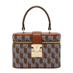 Túi Xách Tay Nữ Lyn Noel Vanity Handbag Dark Printed Brown LL25FBM612 Màu Nâu
