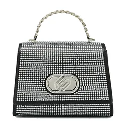 Túi Xách Tay Nữ Lyn Nyxia Infinite Crystal Top Handle Handbag Black LL25CBM257 Màu Đen Trắng