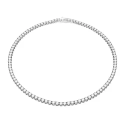 Vòng Đeo Tay Nữ Swarovski Matrix Tennis Necklace Round Cut, White, Rhodium Plated 5681796 Màu Bạc