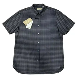 Áo Sơ Mi Nam Burberry Dark Grey Vintage Check Short Sleeves Shirt Màu Xám Kẻ Size M