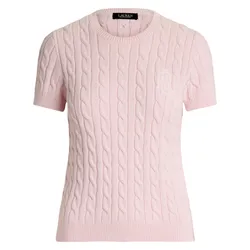Áo Len Ngắn Tay Nữ Lauren Ralph Gassed Cotton Short Sleeve Sweater Basic Tshirt Pink L4221I0H0-J11 Màu Hồng Size M