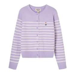Áo Len Nữ WHOAU Steve R-neck Cardigan Màu Tím Size S