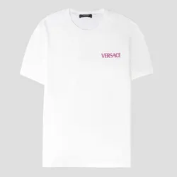 Áo Phông Nữ Versace Logo Series Crystal-embellished White 1014555 1A12040 2WI90 Tshirt Màu Trắng Size 38