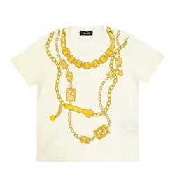 Áo Phông Trẻ Em Versace Kids White Printed T-Shirt 1018342 1A12974 2W110 Màu Trắng Size 14Y