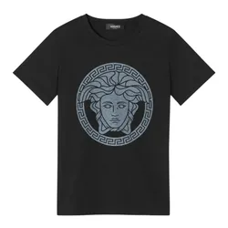 Áo Phông Versace Medusa Printed Cotton In Black Tshirt 1018342 1A12978 2B200 Màu Đen Size 14Y