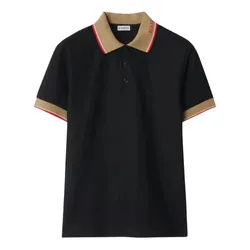 Áo Polo Nam Burberry Logo Collar In Chalk Black 8110934 Màu Đen Size XS
