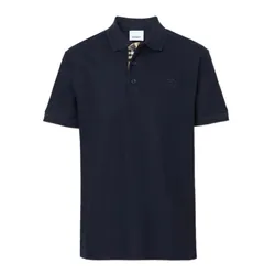 Áo Polo Nam Burberry Cotton Piqué Polo Shirt Màu Xanh Navy Size XS