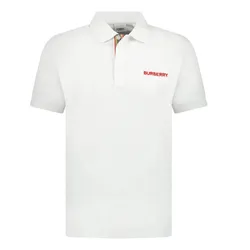 Áo Polo Nam Burberry With Logo Embroidered 8084440 Màu Trắng Size XS