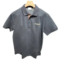 Áo Polo Nam Burberry With Logo Embroidered Màu Xám Đen Size XS