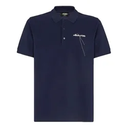Áo Polo Nam Fendi Piquè Polo Shirt Màu Xanh Navy Size XS
