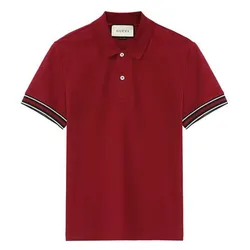 Áo Polo Nam Gucci Shirts Men Red 408403-X7335-6239 Màu Đỏ Size M (Form Slim)