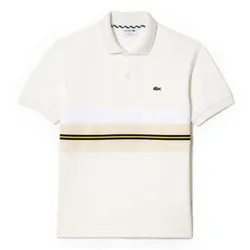 Áo Polo Nam Lacoste Classic Fit French Made Contrast Stripe PH1132 70V Màu Kem Size 4