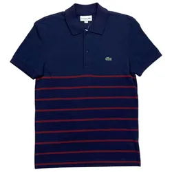 Áo Polo Nam Lacoste Straight Striped Navy Blue Shirt Màu Xanh Kẻ Size 2