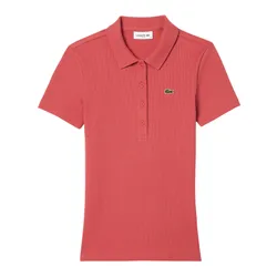 Áo Polo Nữ Lacoste L.12.D Slim Fit Ribbed Cotton DF5377 10 ZV9 Màu Hồng San Hô Size 34