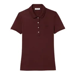 Áo Polo Nữ Lacoste L.12.D Slim Fit Stretch Piqué PF5462 BZD Màu Đỏ Đô Size 34