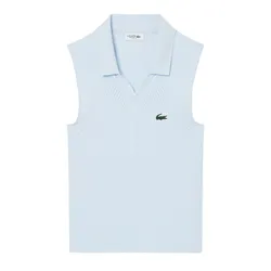 Áo Polo Nữ Lacoste Sleeveless Stretch Knit Tennis Polo Shirt PF0614 51 T01 Màu Xanh Nhạt Size 38-40