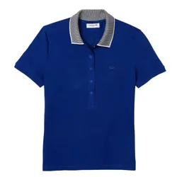 Áo Polo Nữ Lacoste Women's Slim Fit PF1178 BDM Màu Xanh Dương Size 36
