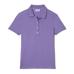 Áo Polo Nữ Lacoste Slim fit Stretch Cotton Piqué Màu Tím Size 36